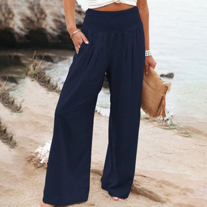 Wide-legged and high-waisted pants