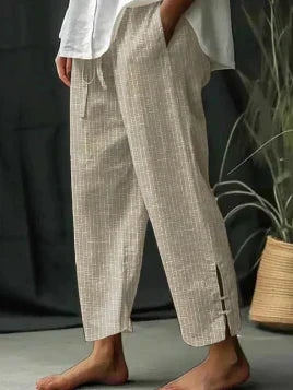 Casual summer pants with stripe pattern