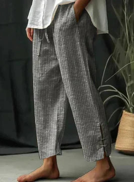 Casual summer pants with stripe pattern