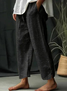 Casual summer pants with stripe pattern