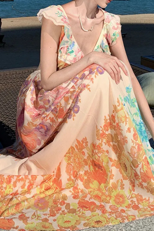 Seraphina | Ruffle Sleeve Long Dress Summer