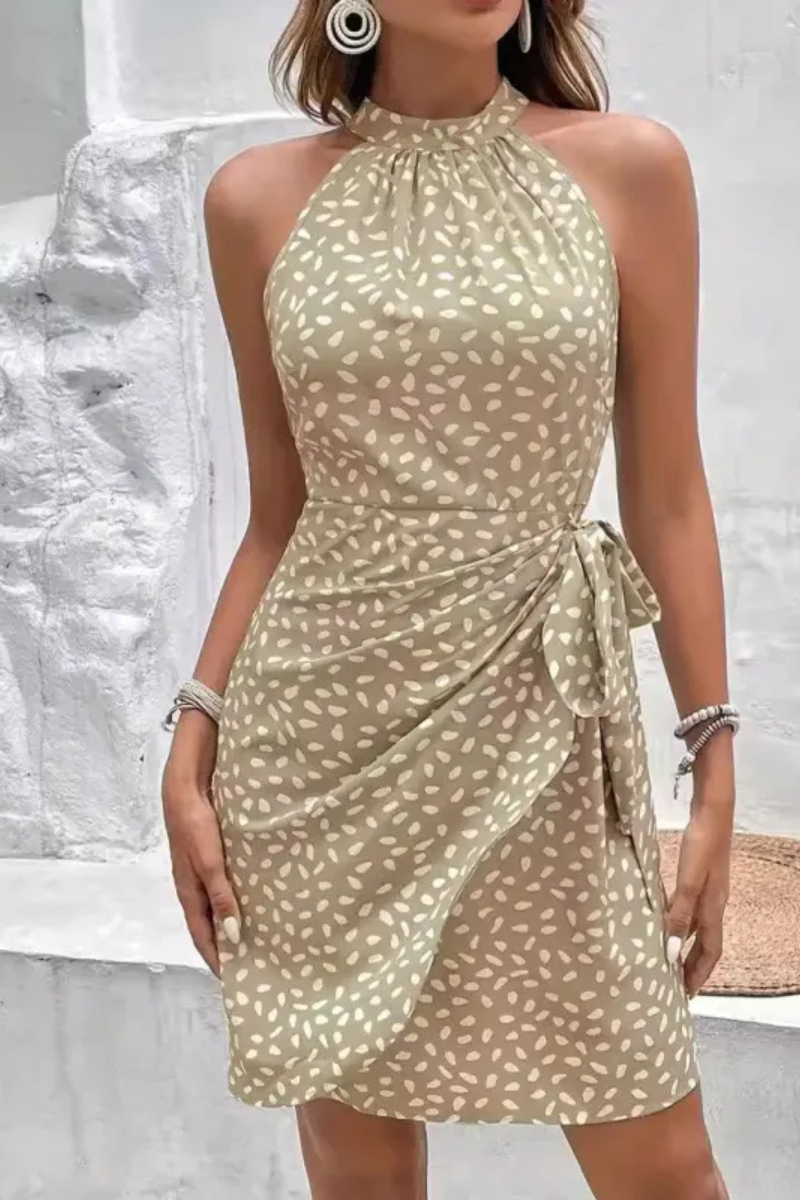 Serelina | Summer Dots  Halterneck Printed Dress