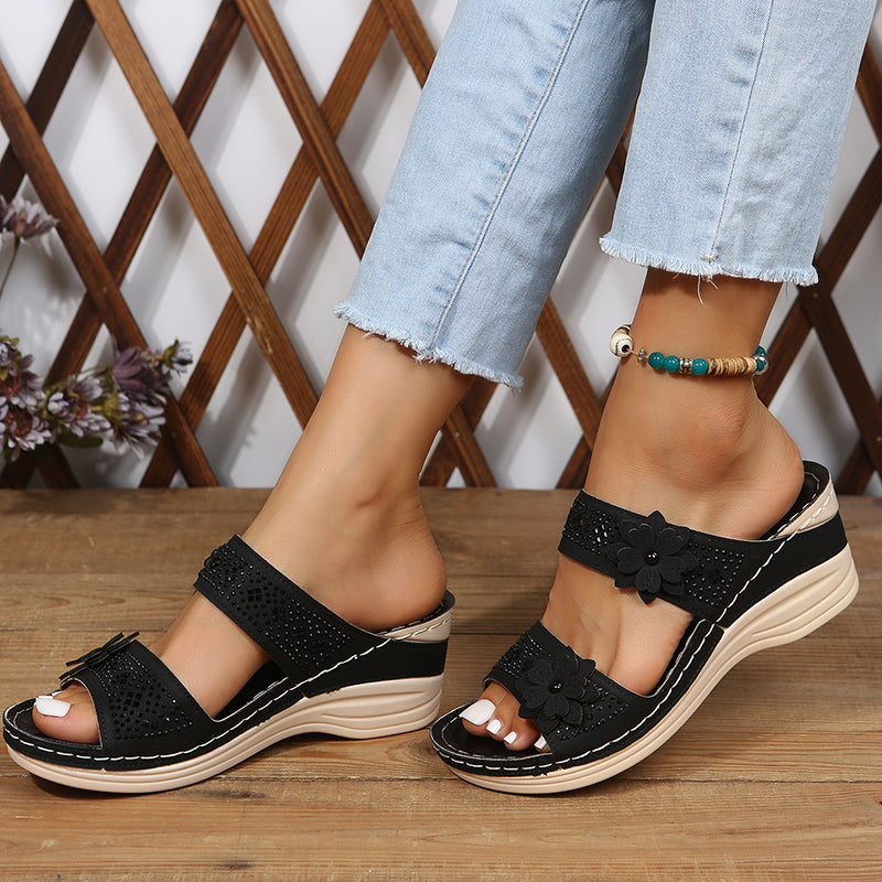 LP | Orthopedic flower wedge sandals