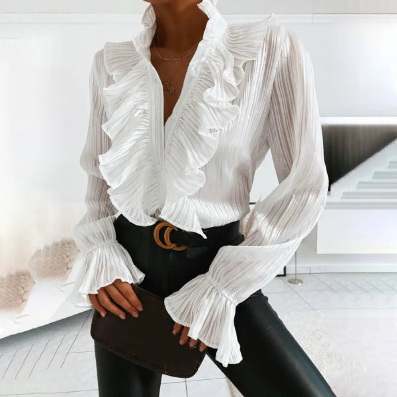 LP | Wavy blouse with long sleeves