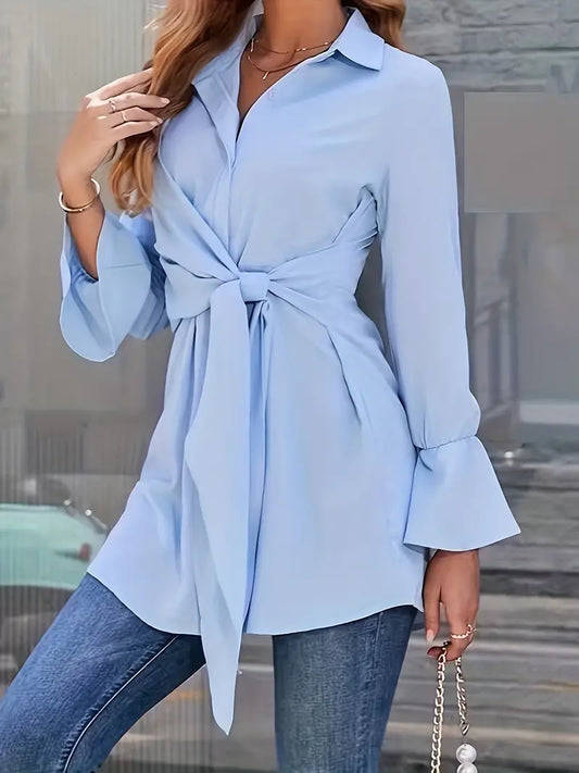 LP | Elegant blouse with bow belt