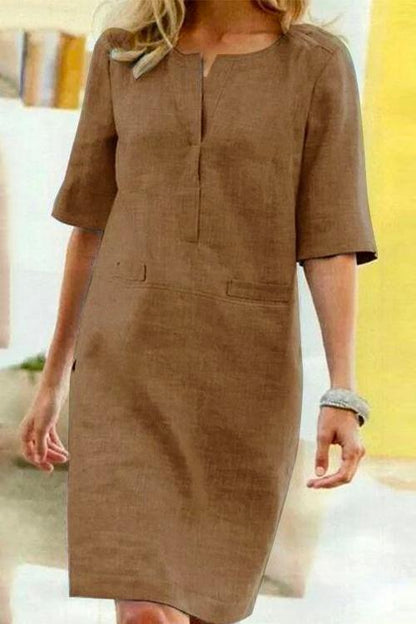 LP straight MW | linen and cotton with half sleeves