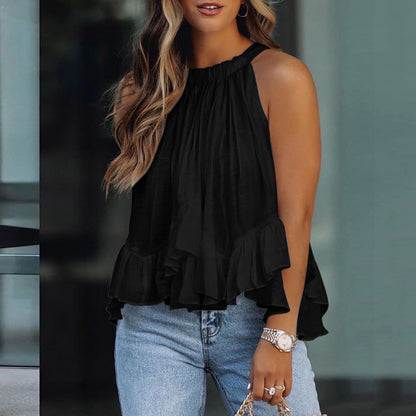 Elegant ruffled tank top for women