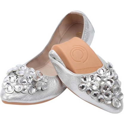 Sequined rhinestone ballerinas - Yelena