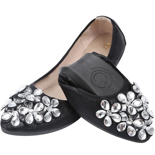Sequined rhinestone ballerinas - Yelena