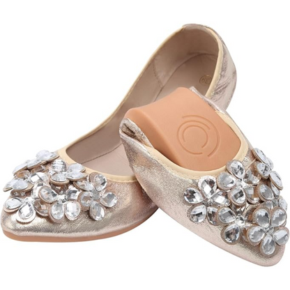 Sequined rhinestone ballerinas - Yelena