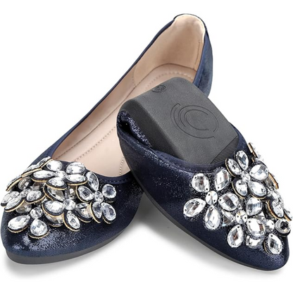 Sequined rhinestone ballerinas - Yelena