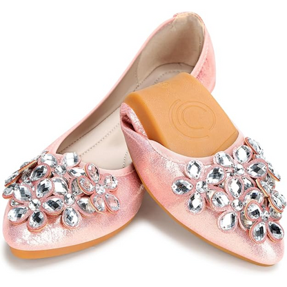 Sequined rhinestone ballerinas - Yelena