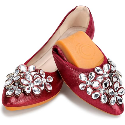 Sequined rhinestone ballerinas - Yelena