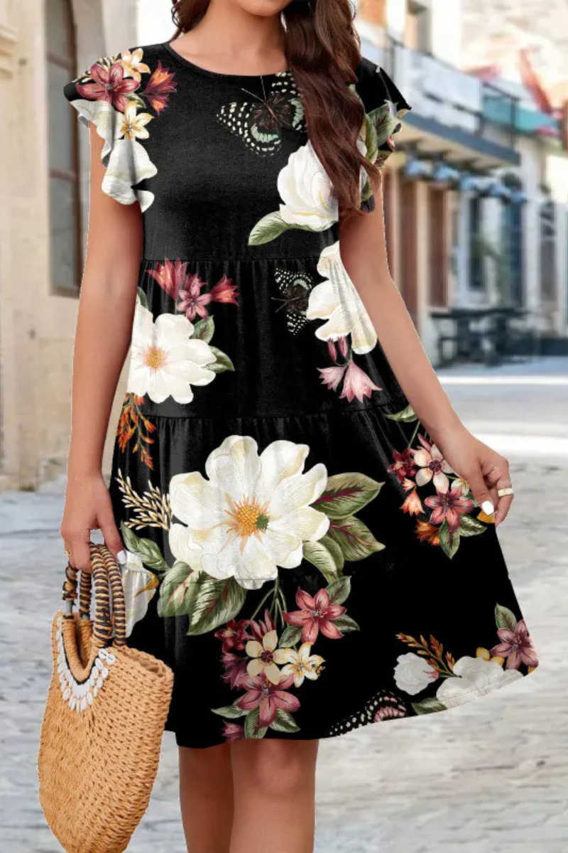 Vivienne |  Ruffle Sleeve Dress for Summer