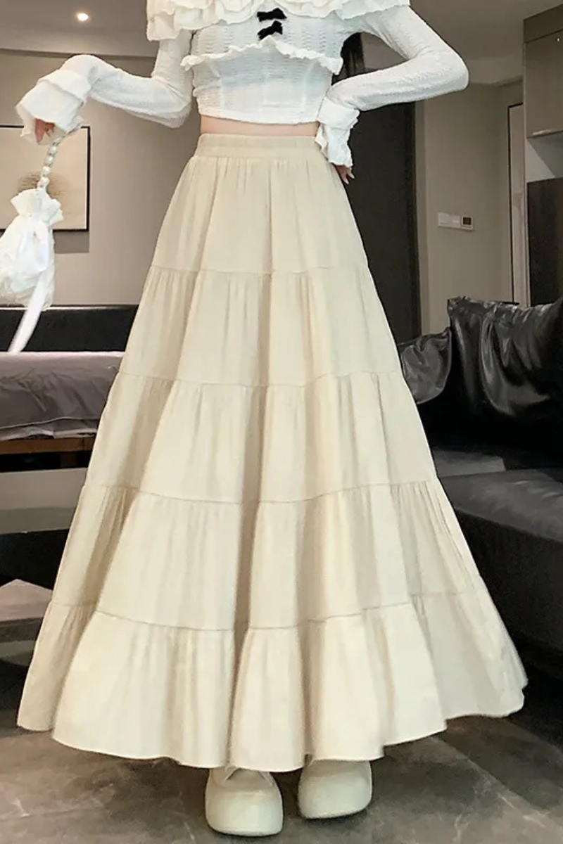 Vivienne | High Waist Design Sense A- Line Skirt