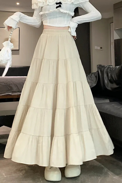 Vivienne | High Waist Design Sense A- Line Skirt