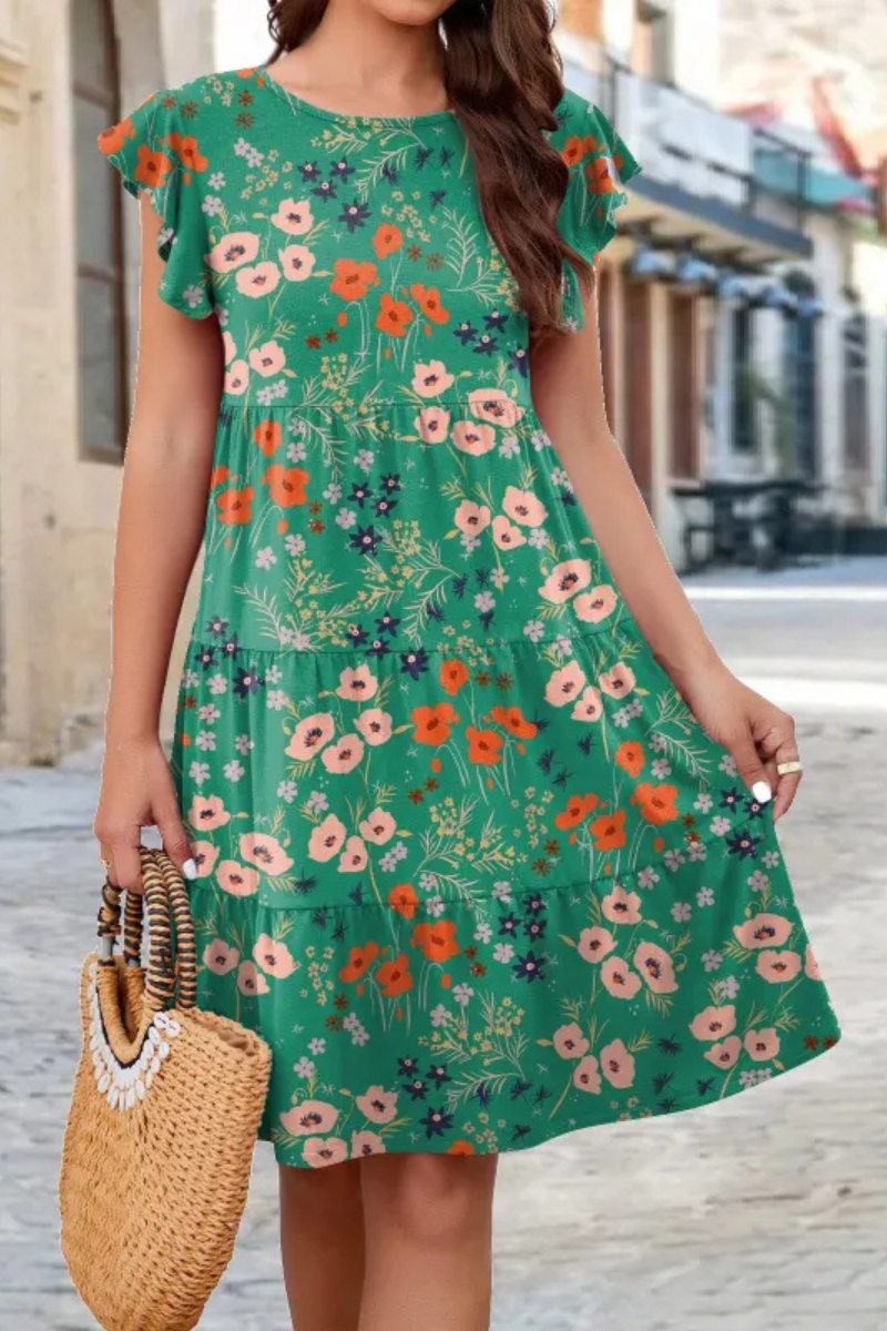 Vivienne |  Ruffle Sleeve Dress for Summer