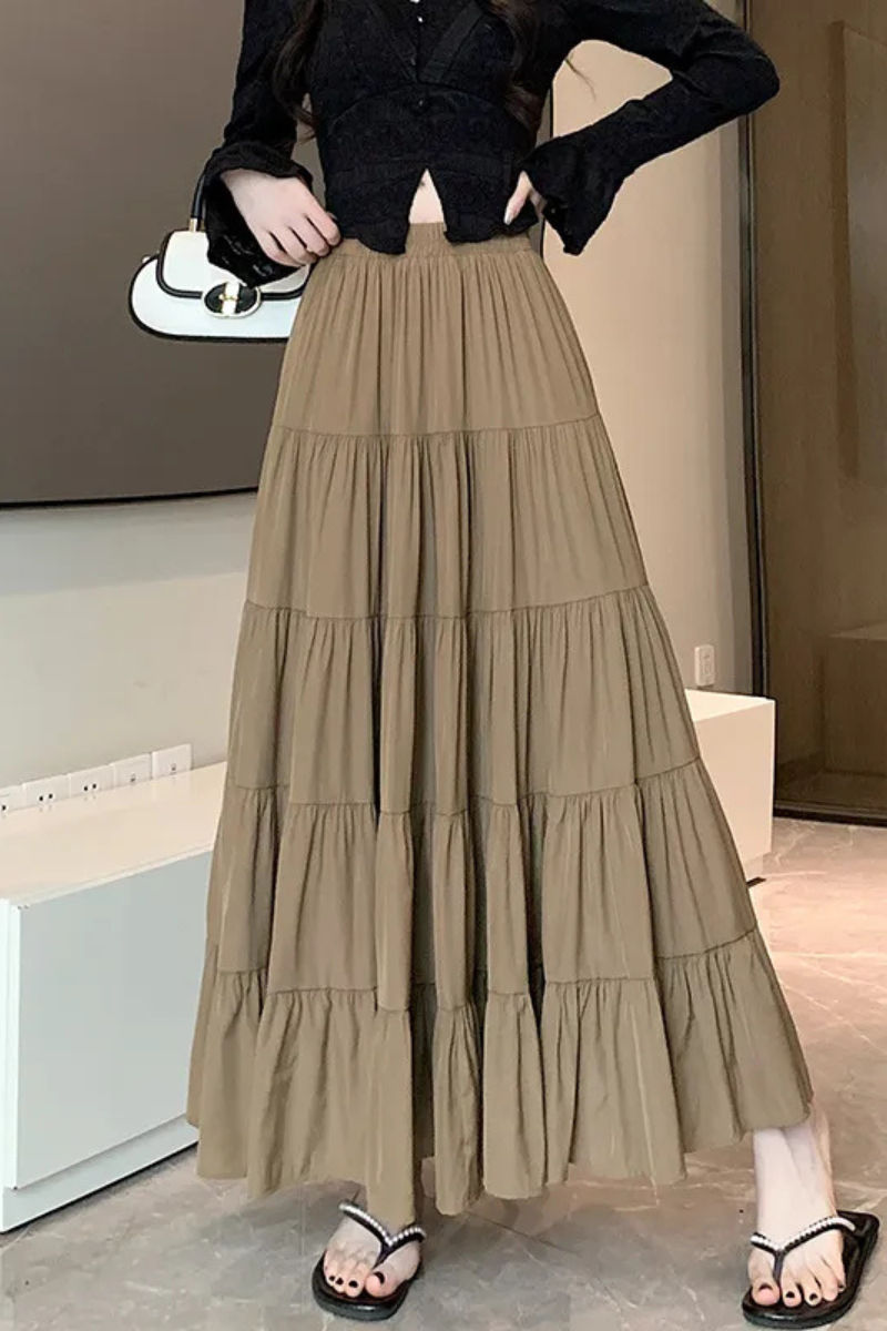 Vivienne | High Waist Design Sense A- Line Skirt