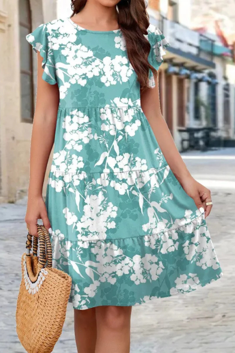 Vivienne |  Ruffle Sleeve Dress for Summer