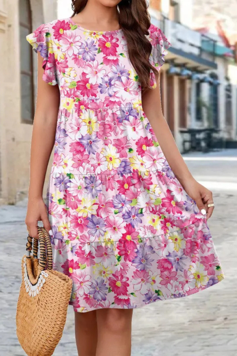 Vivienne |  Ruffle Sleeve Dress for Summer