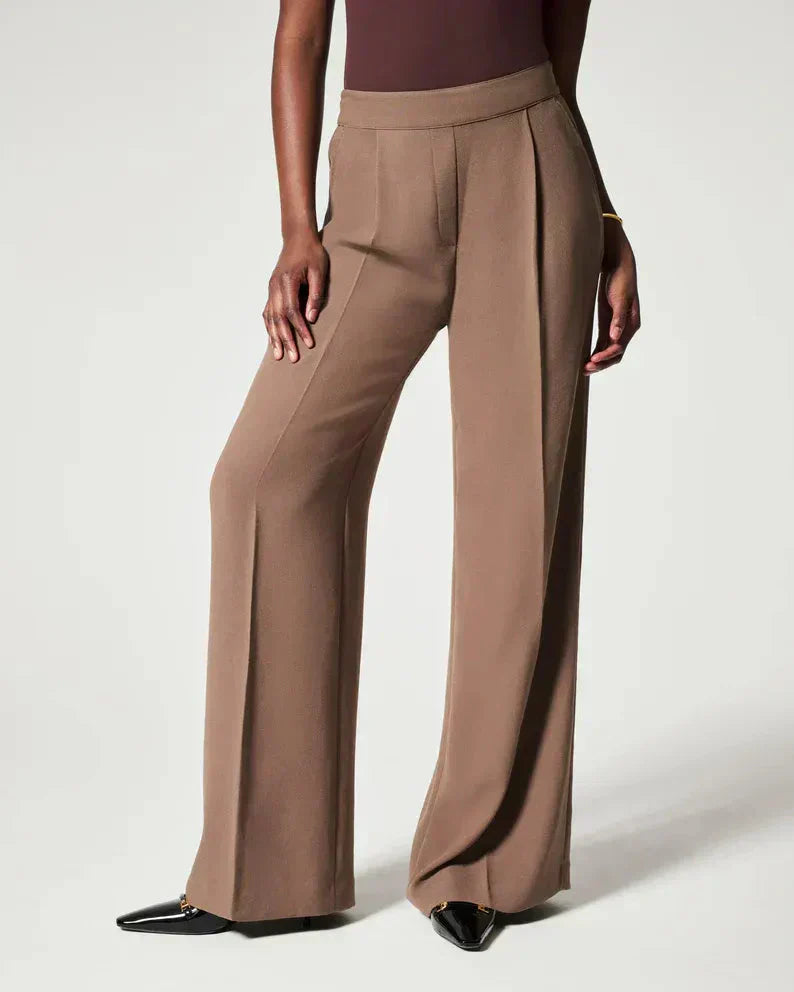 Wide pleated pants for ladies