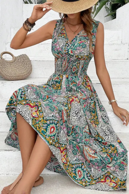Wren | High Waist Sleeveless Bohemian Dress