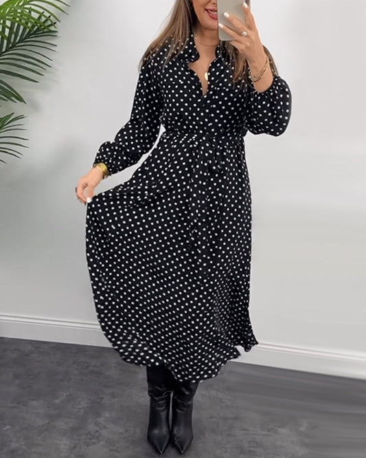 LP | Elegant Office - Cotton blend, polka dots, lace closure - Perfect for spring and fall.