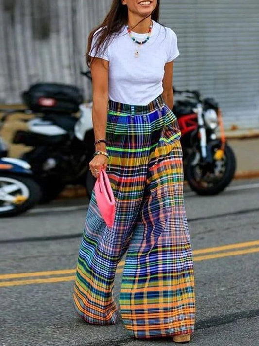 pants with damier print