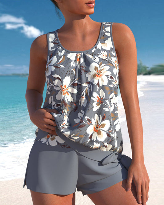 Tankini with floral print