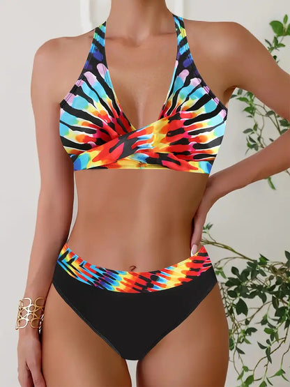 Stylish Halter Cross Bikini