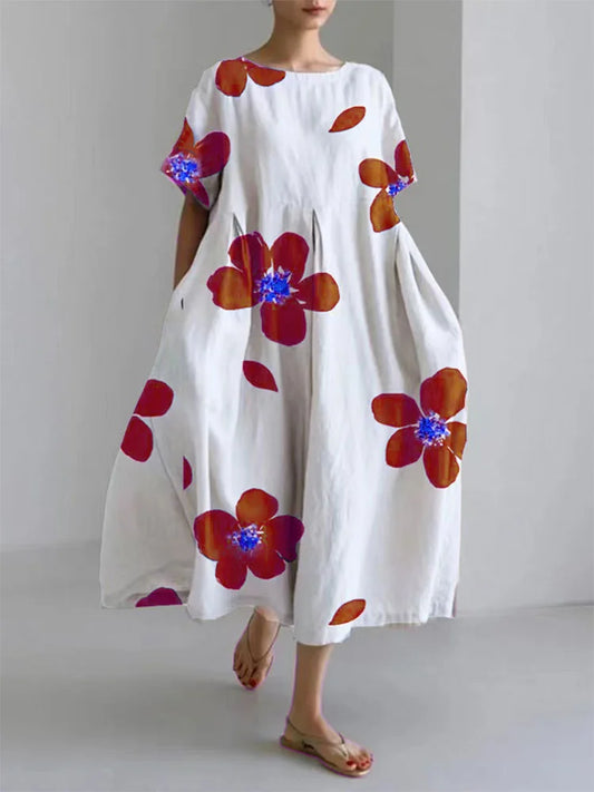 LP | Julie - Loose floral round neck casual dress for women in spring and summer