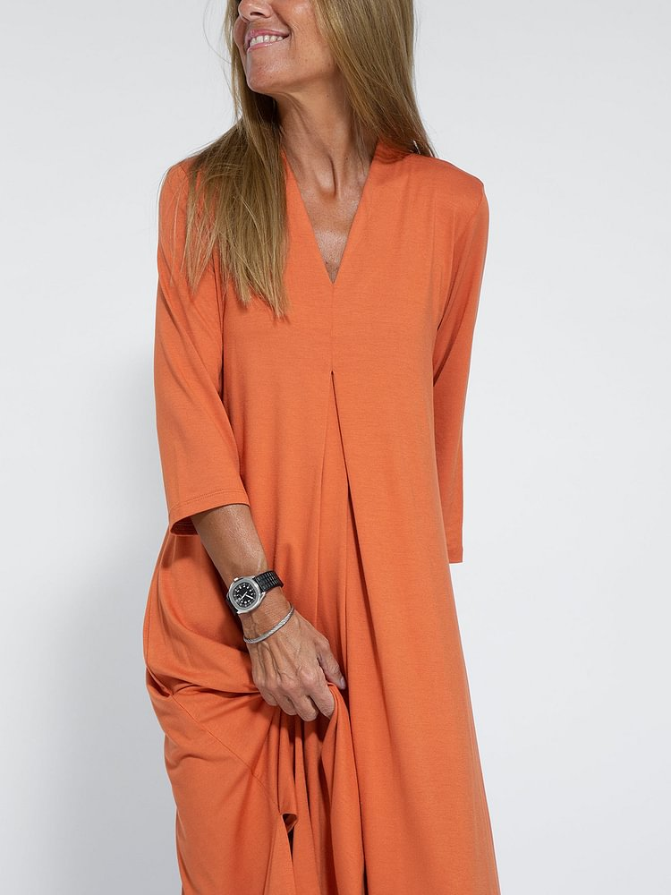 LP | Simple and comfortable casual V-neck dress