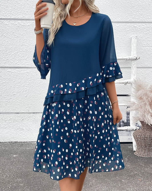 dress with ruffles and polka dots