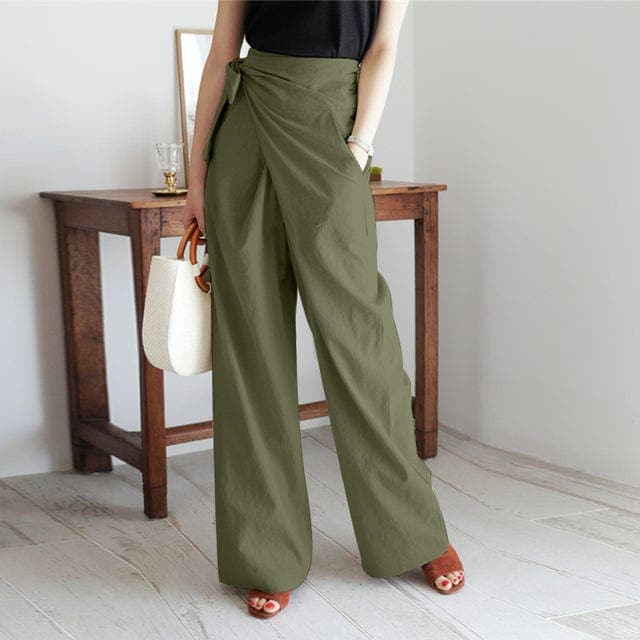 Elaine - Elegant high-waisted wrap pants