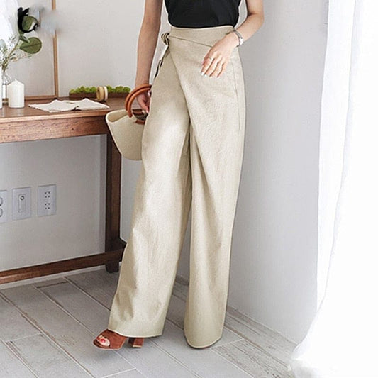 Elaine - Elegant high-waisted wrap pants