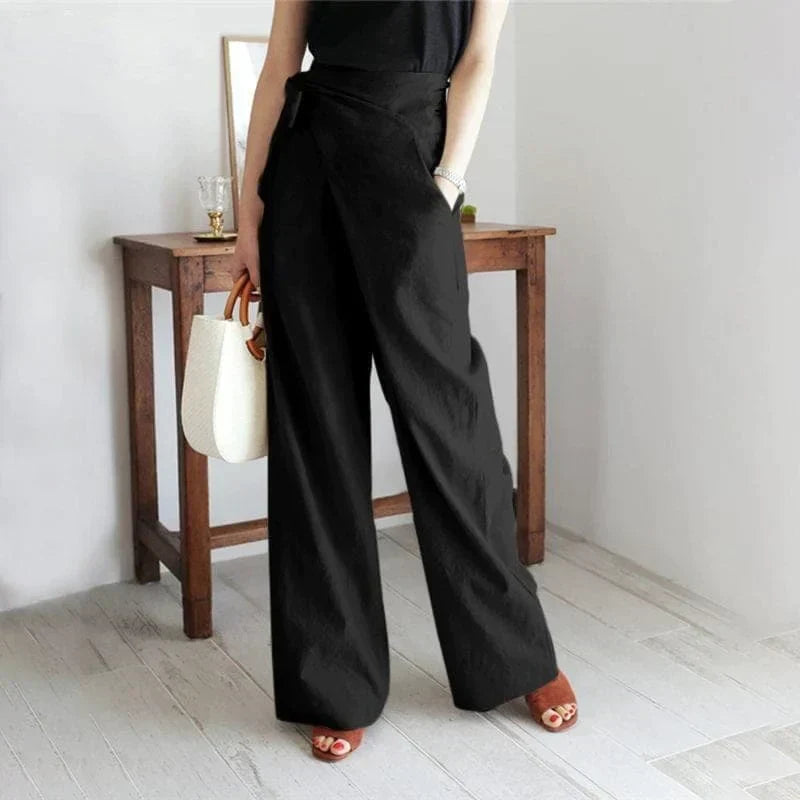 Elaine - Elegant high-waisted wrap pants
