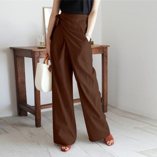 Elaine - Elegant high-waisted wrap pants