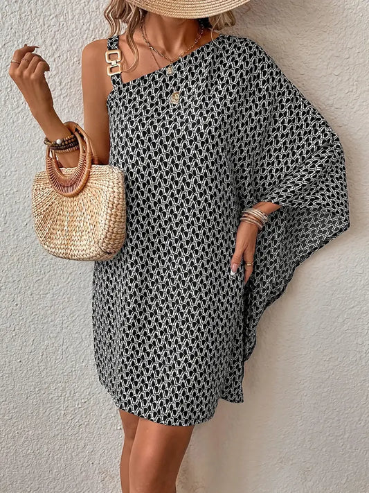 LP | Asymmetrical dress with all-over print