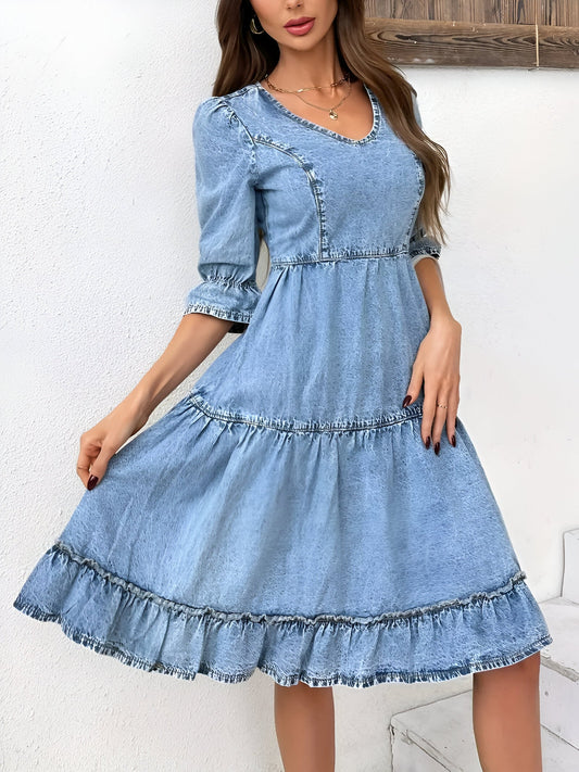 LP | Elegant denim summer dress