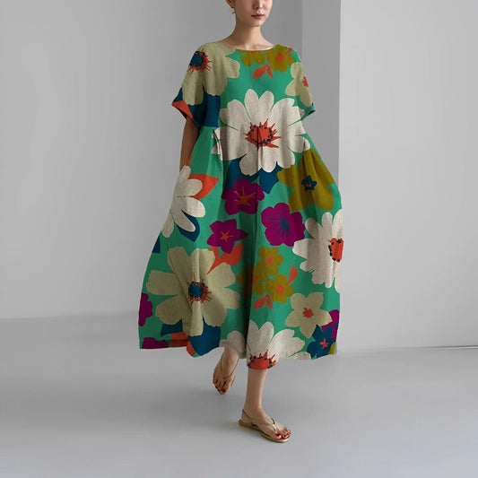Bohemian dress with floral print