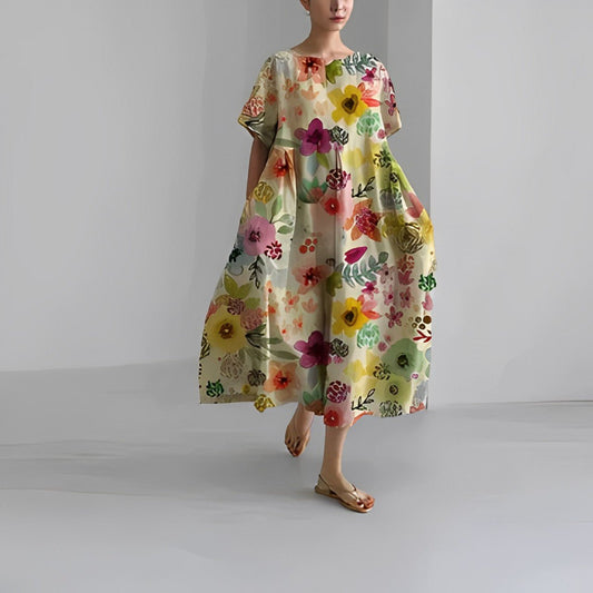 Boho dress with flowers