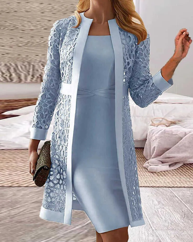 LP | Two-piece set - lace cardigan dress for women