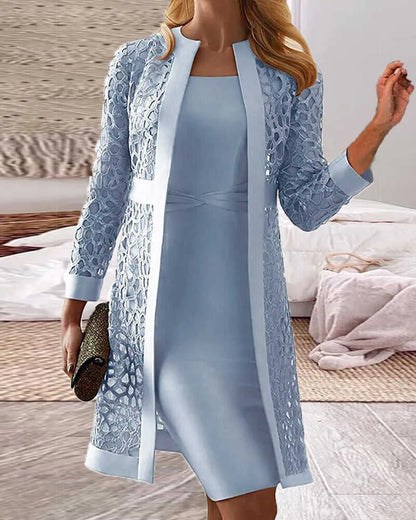 LP | Two-piece set - lace cardigan dress for women