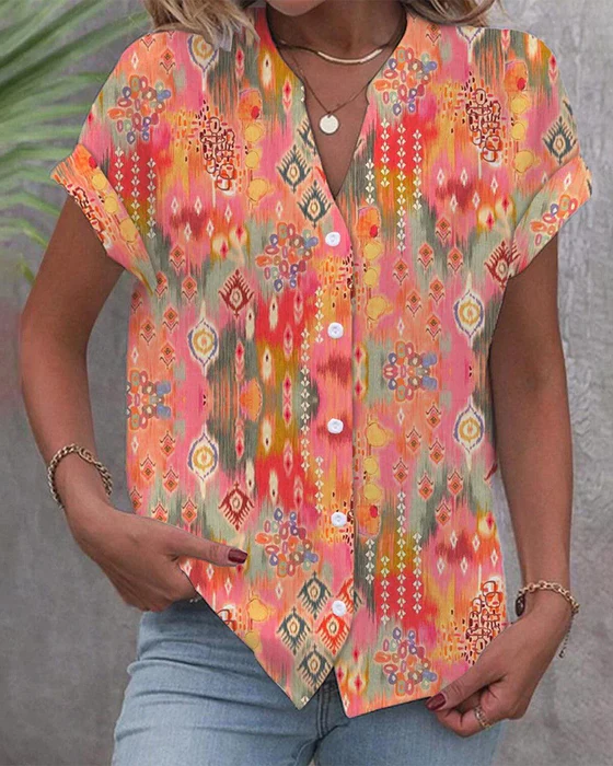 LP | Short-sleeved party blouse for women