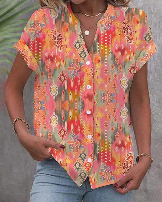 LP | Short-sleeved party blouse for women