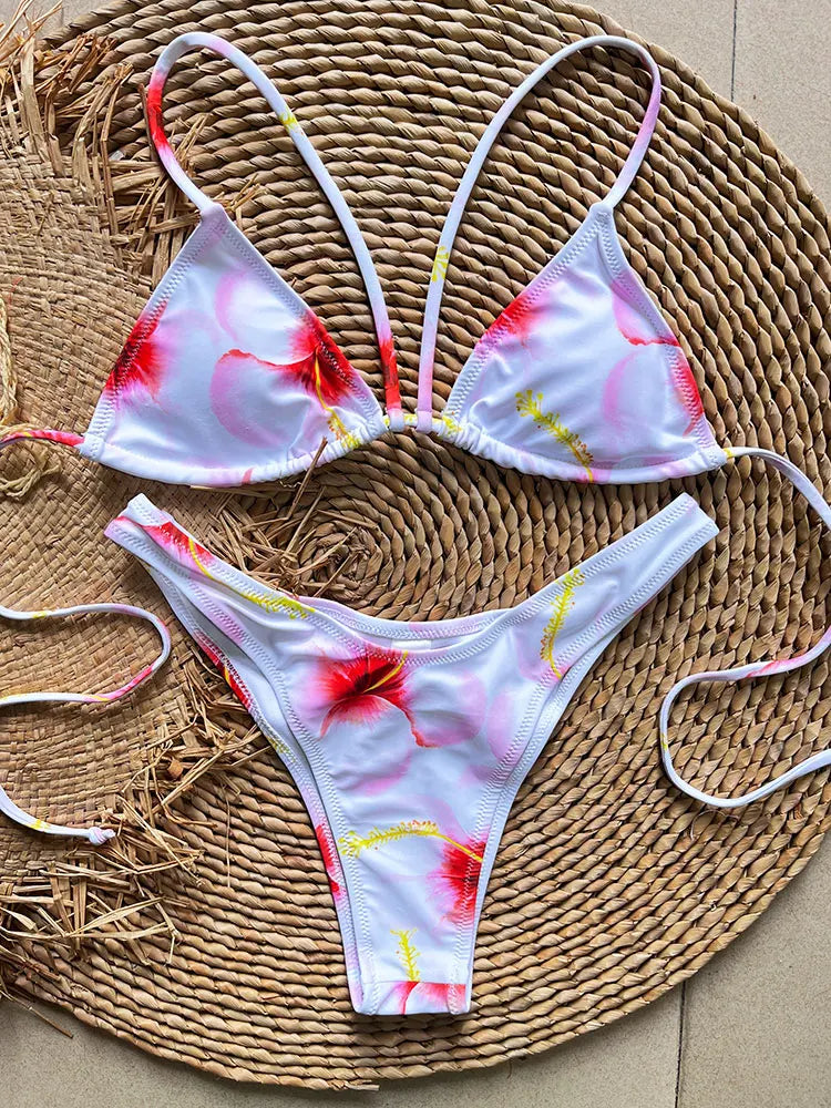 SoSoof Floral Print Brazilian Bikini