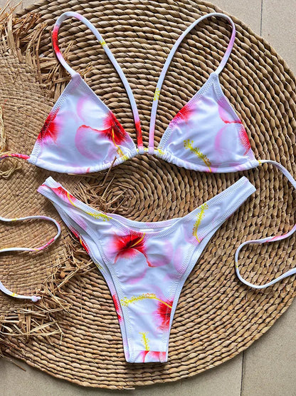 SoSoof Floral Print Brazilian Bikini