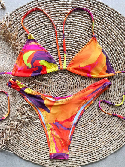SoSoof Floral Print Brazilian Bikini