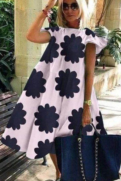 LP | A-line dress with charming and soft print