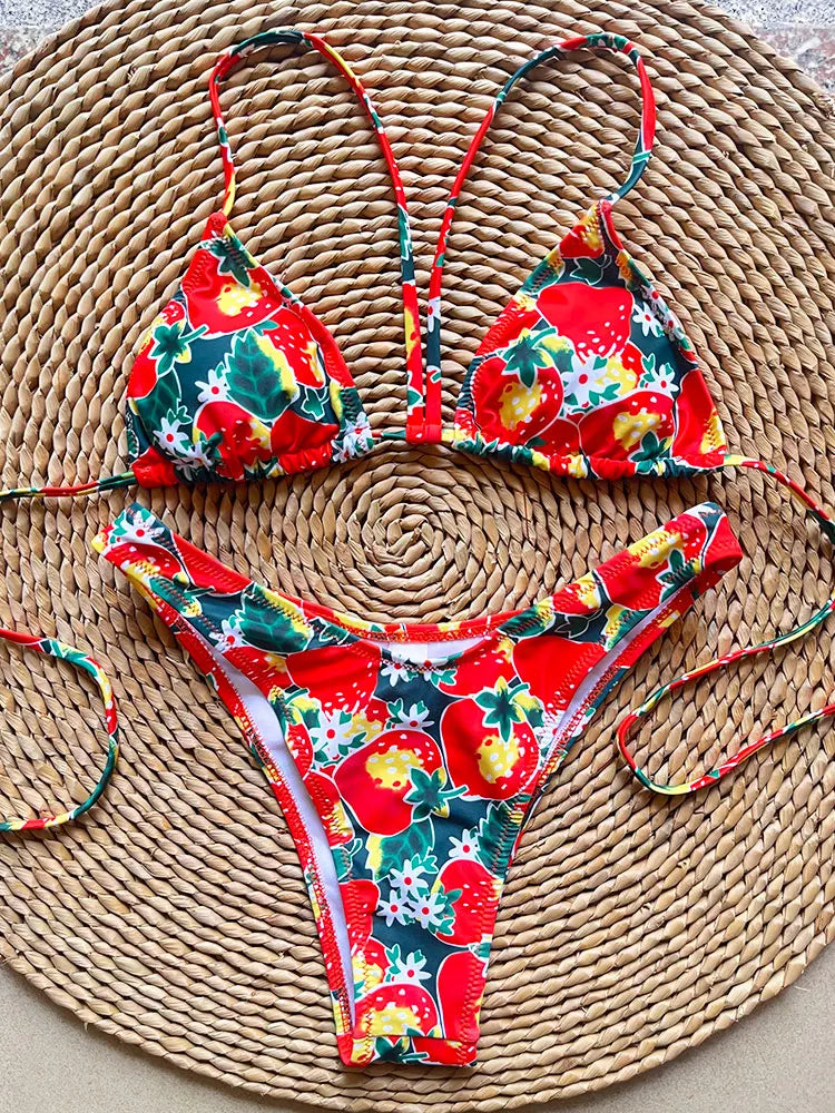 SoSoof Floral Print Brazilian Bikini